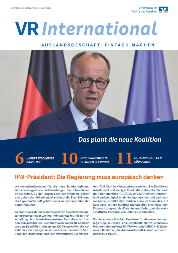 Fachmagazin für Unternehmer Titelseite VR International